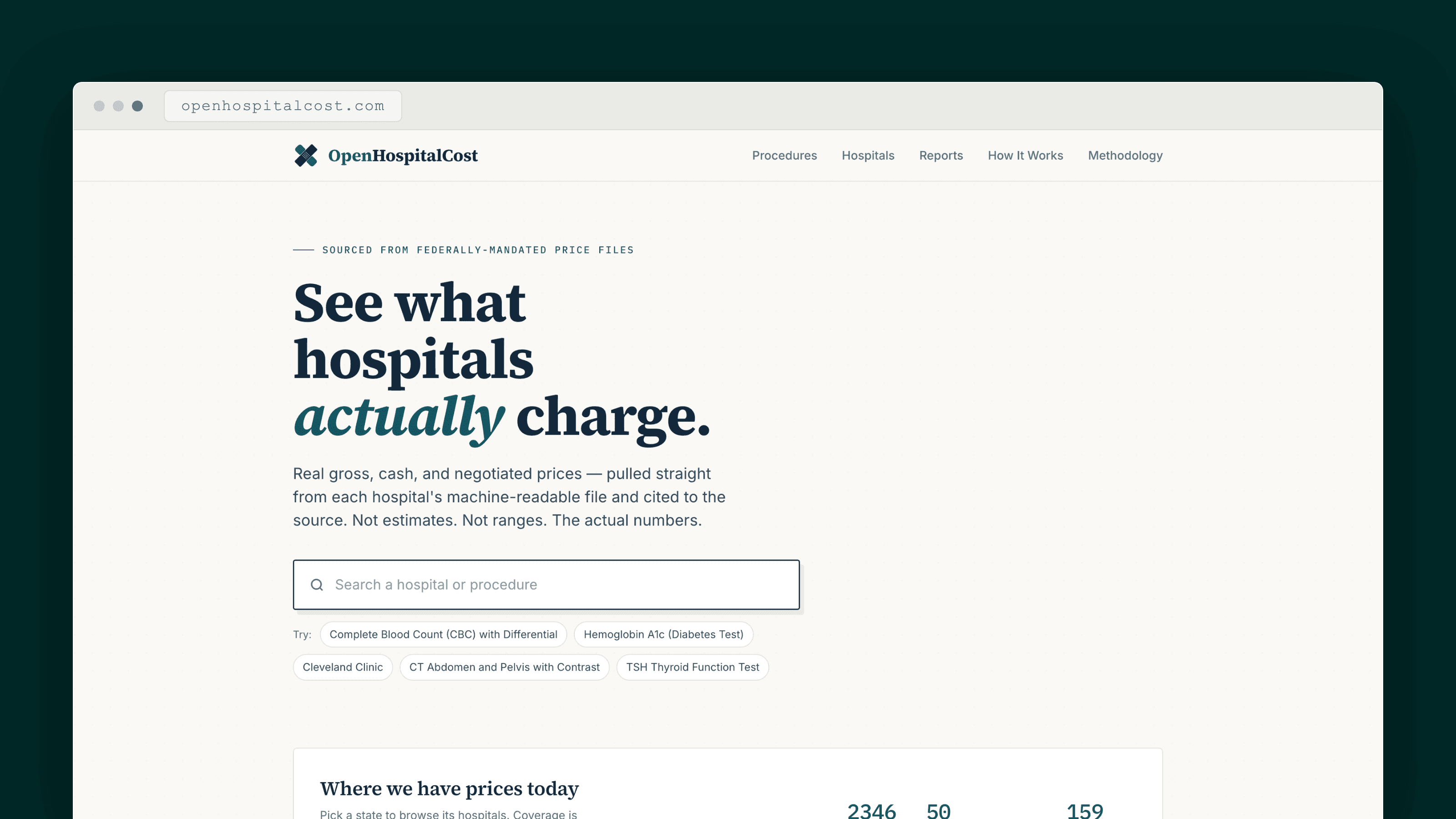 Hospital Price Transparency Platform